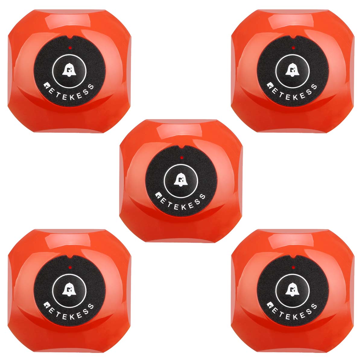 TD013 Pulsador Llamada Localizador Inalámbrico 3 Colores Negro Naranja y Rojo Burdeos