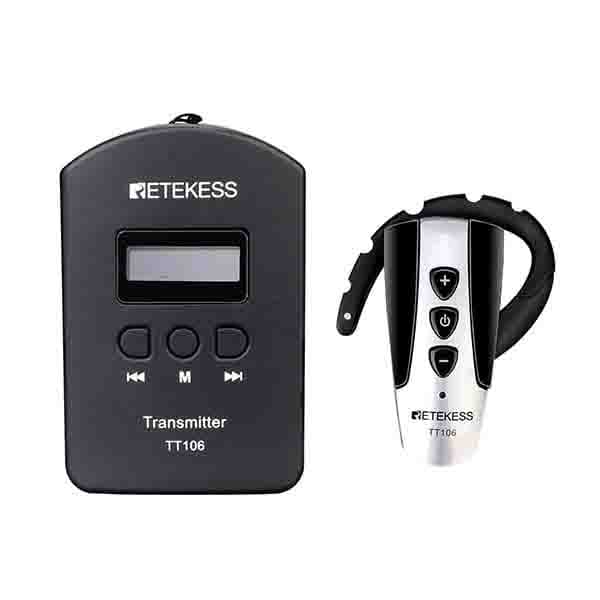  Retekess TT106 Sistema de Audioguía Turística Soporta Dos Transmisores