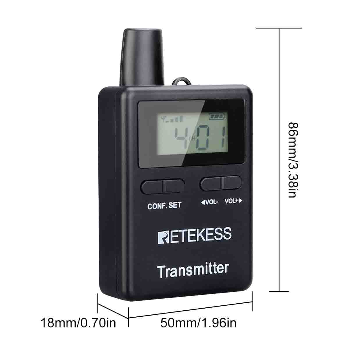 Retekess TT109 Tour Guide Receptor 2.4GHz Comunicación Unidireccional