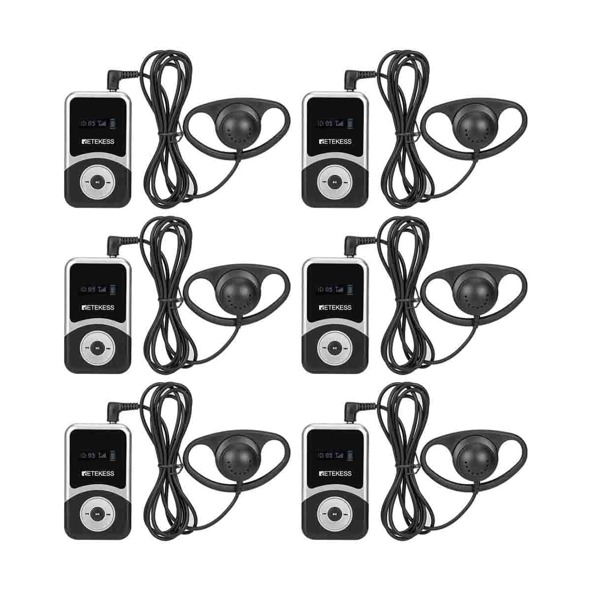 Retekess T131S Portátiles Receptores Inalámbricos con Auriculares