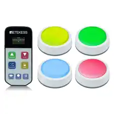 Retekess Botones de Respuesta TM102 Timbre Para Juego Para Juegos en el Aula, Juegos de Fiesta, Juegos Familiares