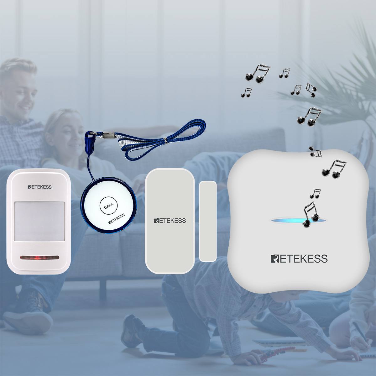 Retekess Serie TH011 de Sistemas de Seguridad para el Hogar Inteligentes con WiFi y Alertas por Aplicación de Cobertura Total