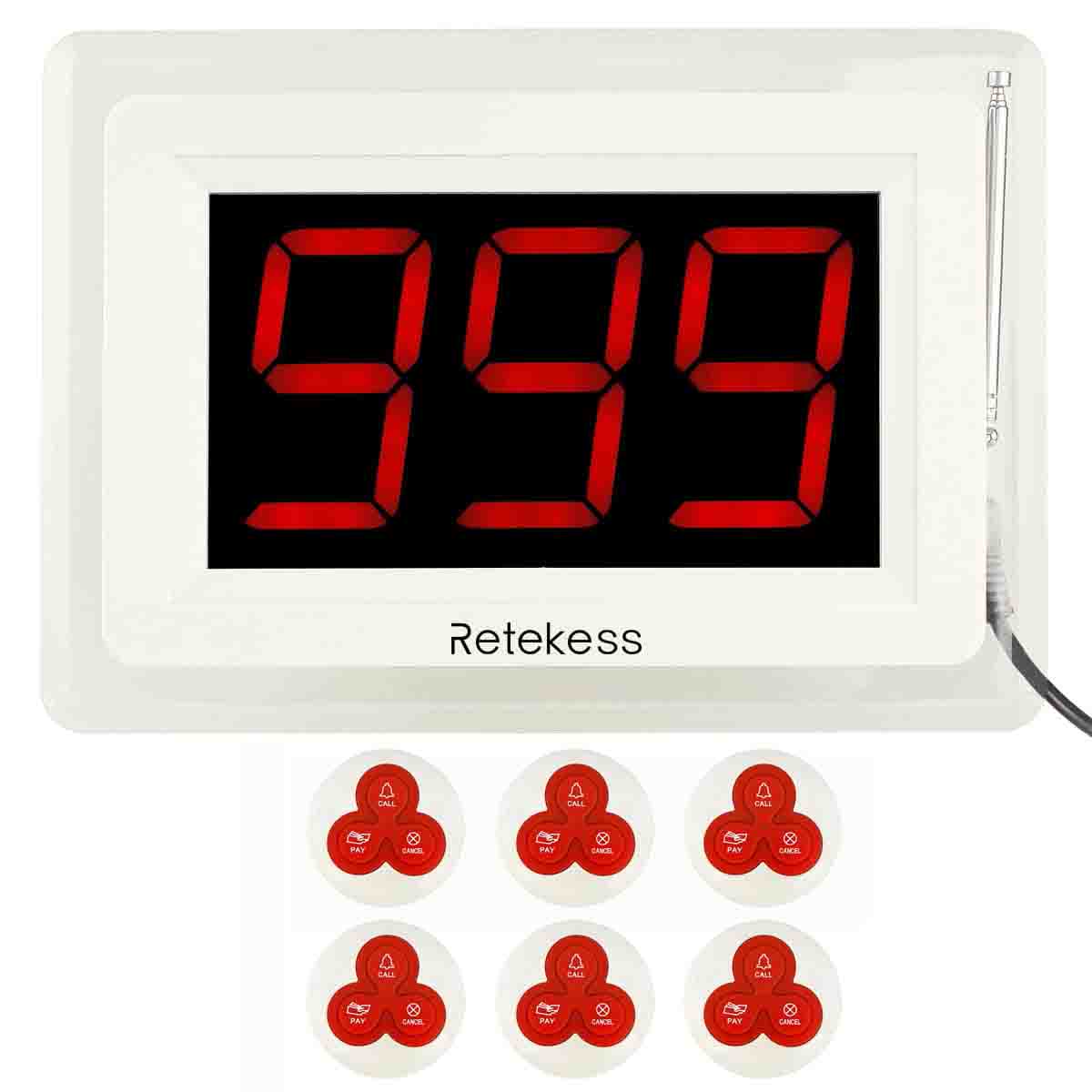 Retekess t114 Sistema de Llamada de Pantalla para Restaurantes