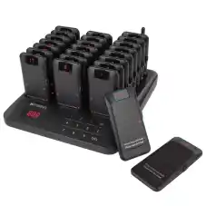 Retekess TD157P Sistema de Buscapersonas para Restaurantes con 24 Buscapersonas de Alimentos con Alerta de Fuera de Alcance