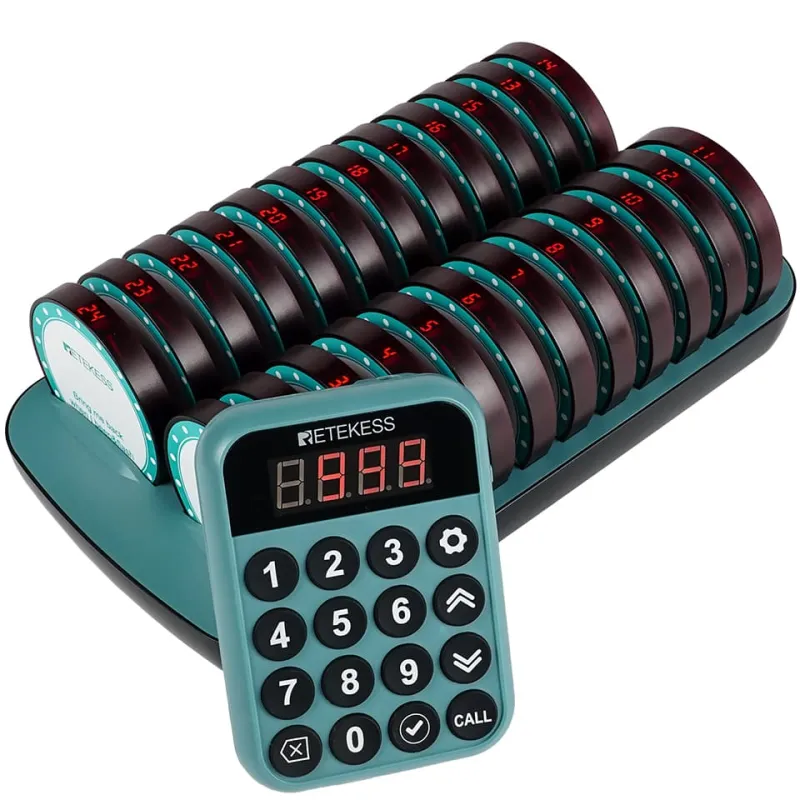 Retekess TD168R Sistema de Llamada Buscapersonas Inalámbrico con Teclados Separados