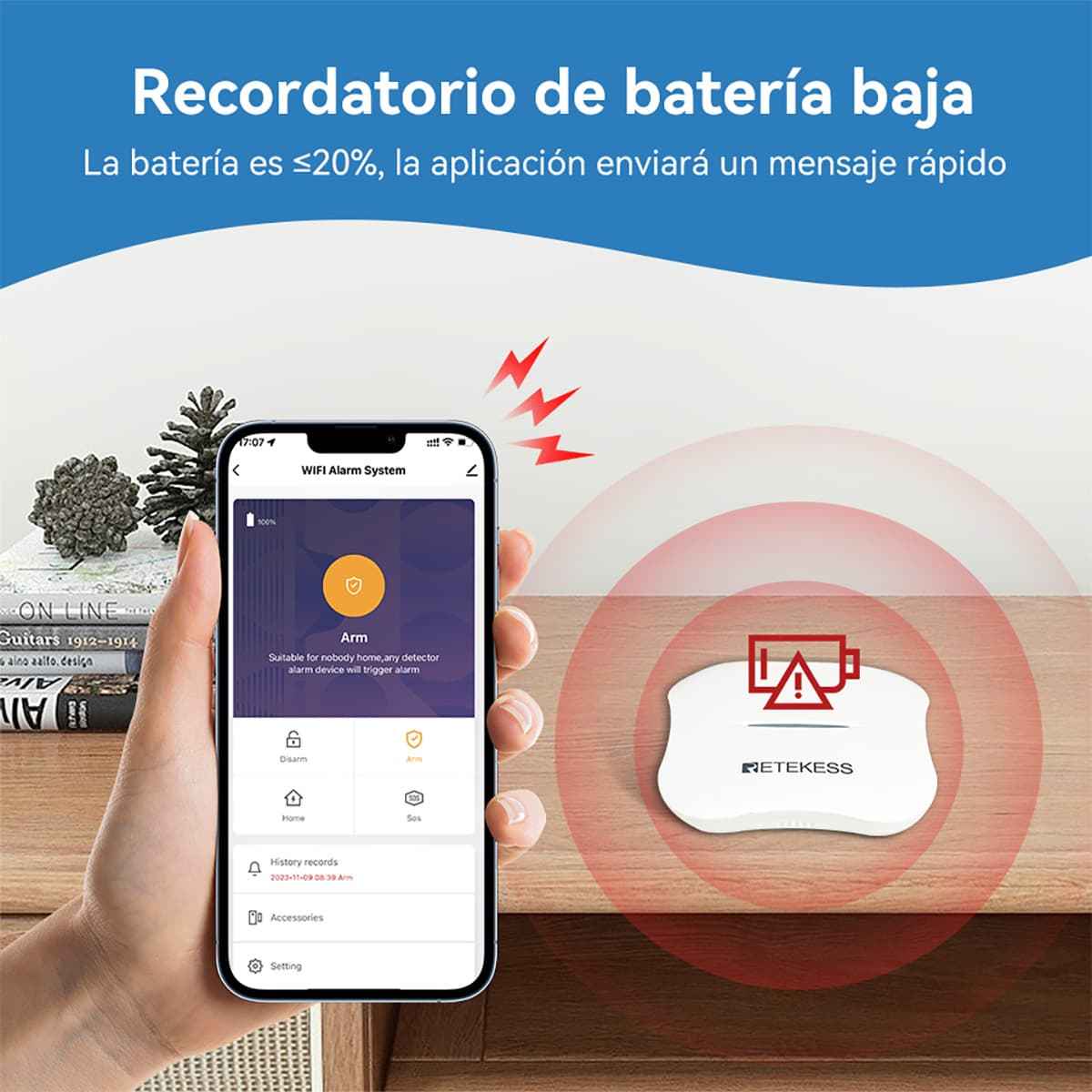 Botón de llamada de emergencia inteligente WiFi Retekess TH013 con TH011 Sistema de buscapersonas para cuidadores con transmisor de alerta para personas mayores discapacitadas