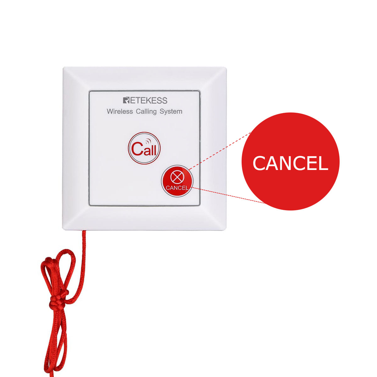 Retekess TH103 Botón de Alerta de Emergencia para Ancianos en Hospitales, Clínicas y Viviendas Asistidas