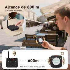 TD186 Timbre Inalámbrico de Larga Distancia Antivuelco para Restaurante Retekess