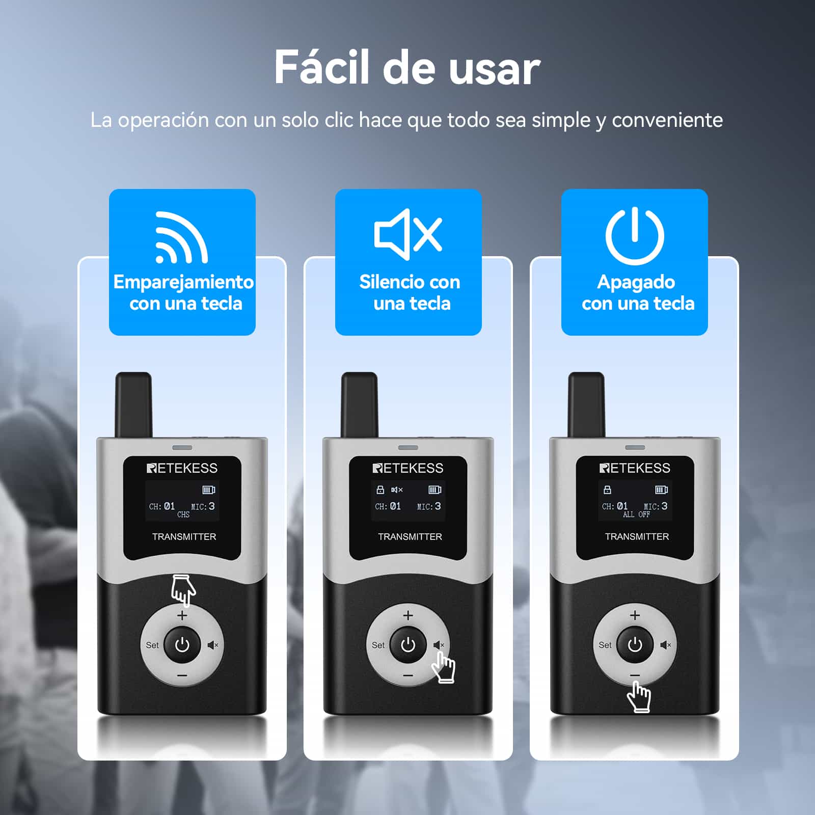 Retekess T130U Transmisor de Guía Turístico , Transmisión de Señal Digital Antiinterferencias