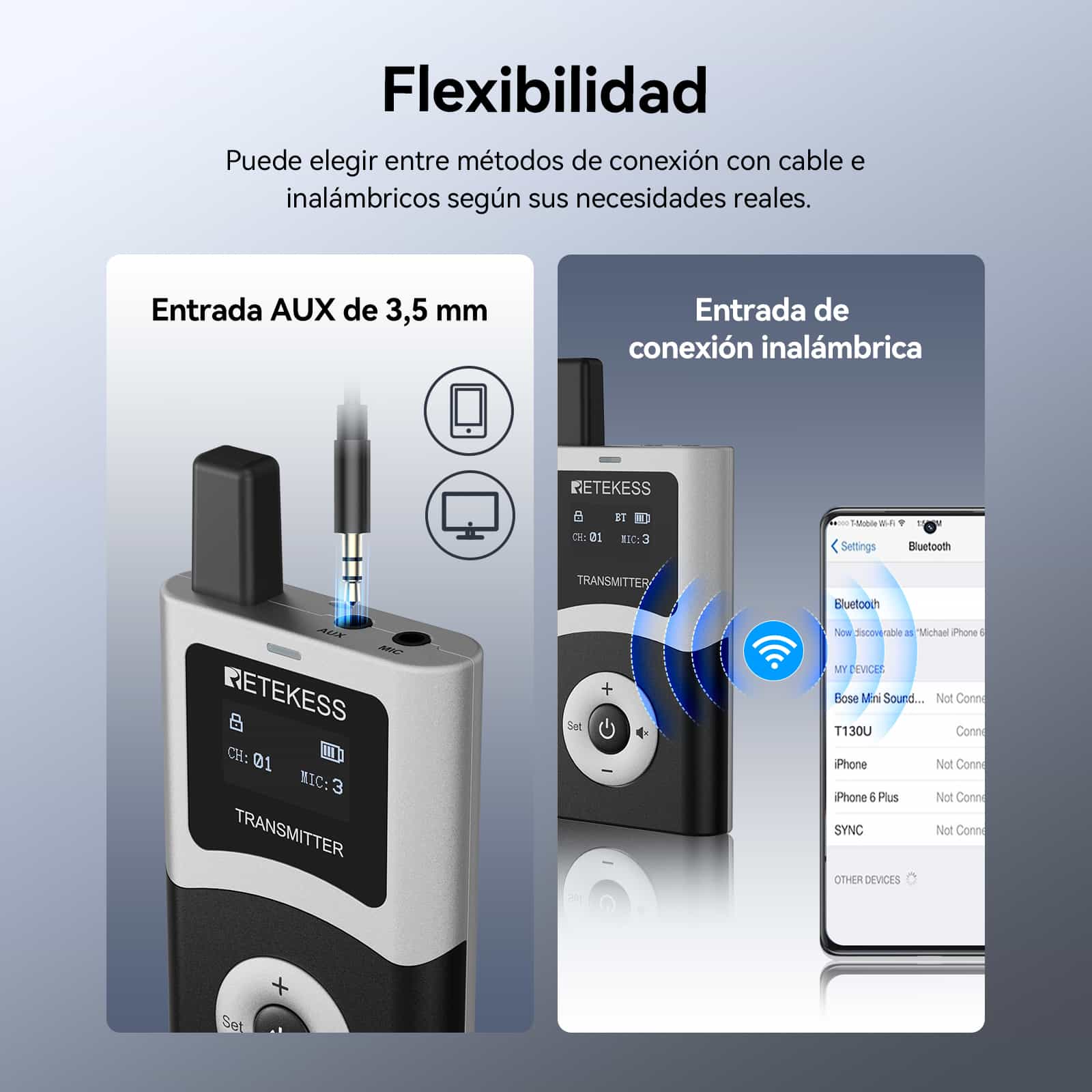 Retekess T130U Transmisor de Guía Turístico , Transmisión de Señal Digital Antiinterferencias