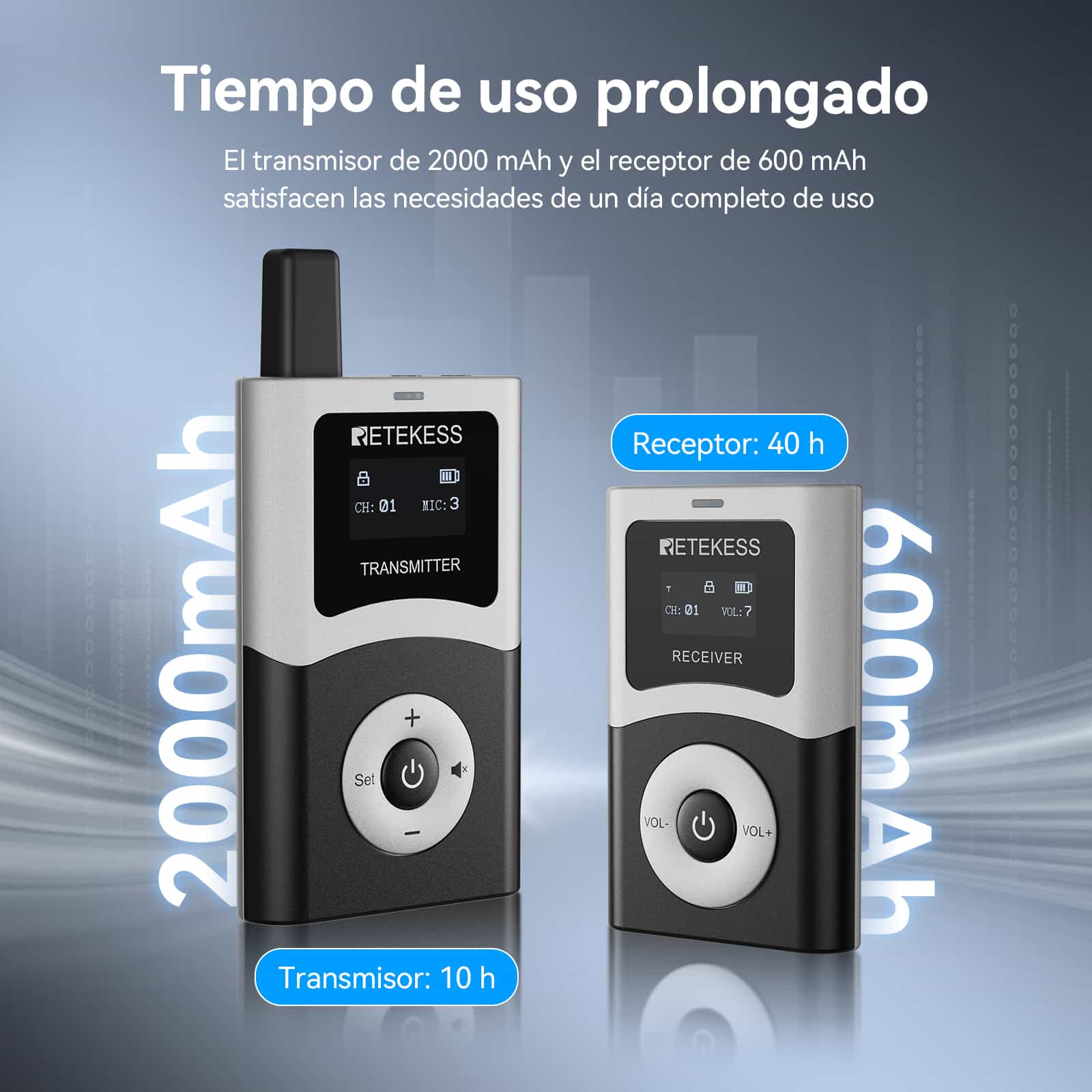 T131U Receptor Inalámbrico para Guías Turísticos con Cancelación de Ruido para Guías Turísticos e Iglesias