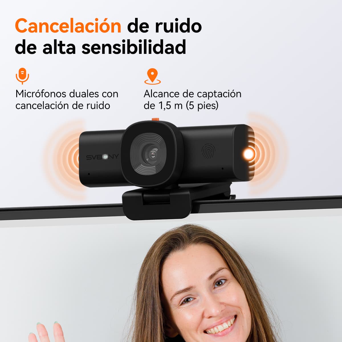 SVN W1 2K Cámara Web con Micrófono Incorporado