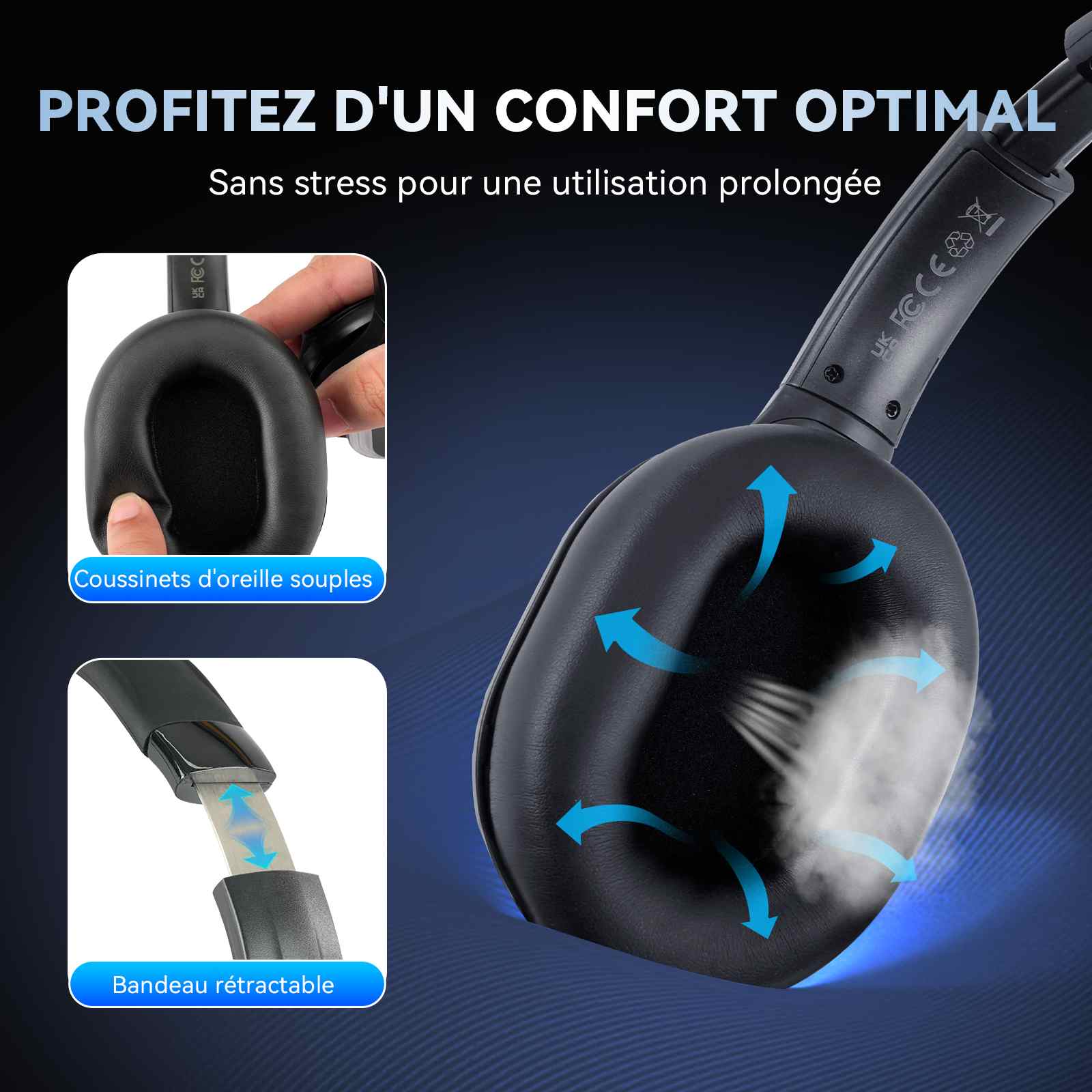 Retekess TA003-TA004 Silent Disco Headphones Calidad Sonido Alta Fidelidad