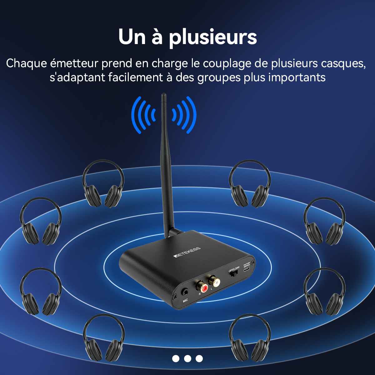 Retekess TA004 Auriculares Silent Disco with 3 Channels for Meditation,Parties,Classes,Club,Bar and DJ