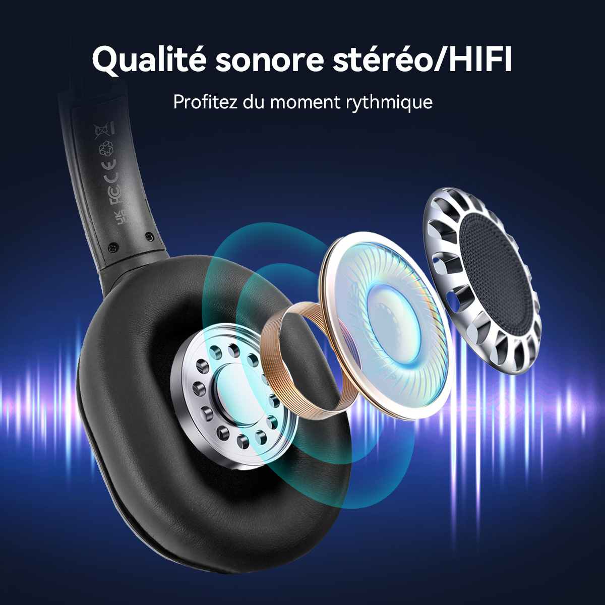 Retekess TA004 Auriculares Silent Disco with 3 Channels for Meditation,Parties,Classes,Club,Bar and DJ
