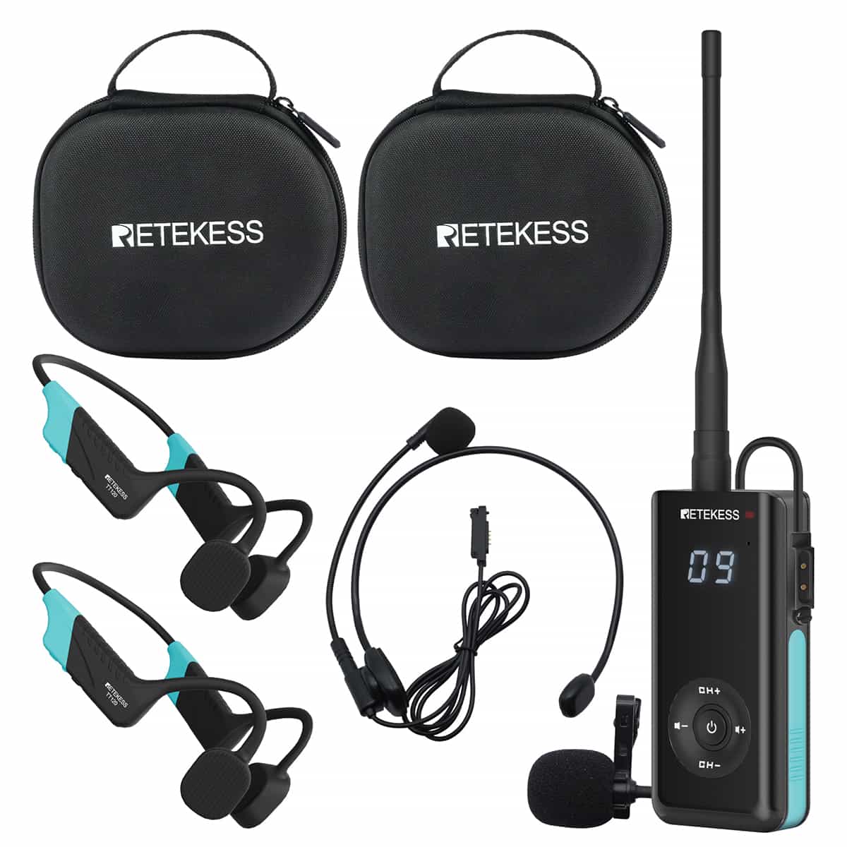 Retekess TT120 Sistema de Comunicación para Entrenamiento de Natación, Resistente al Agua IP68, Imprescindible para Deportes de Entrenamiento Acuático