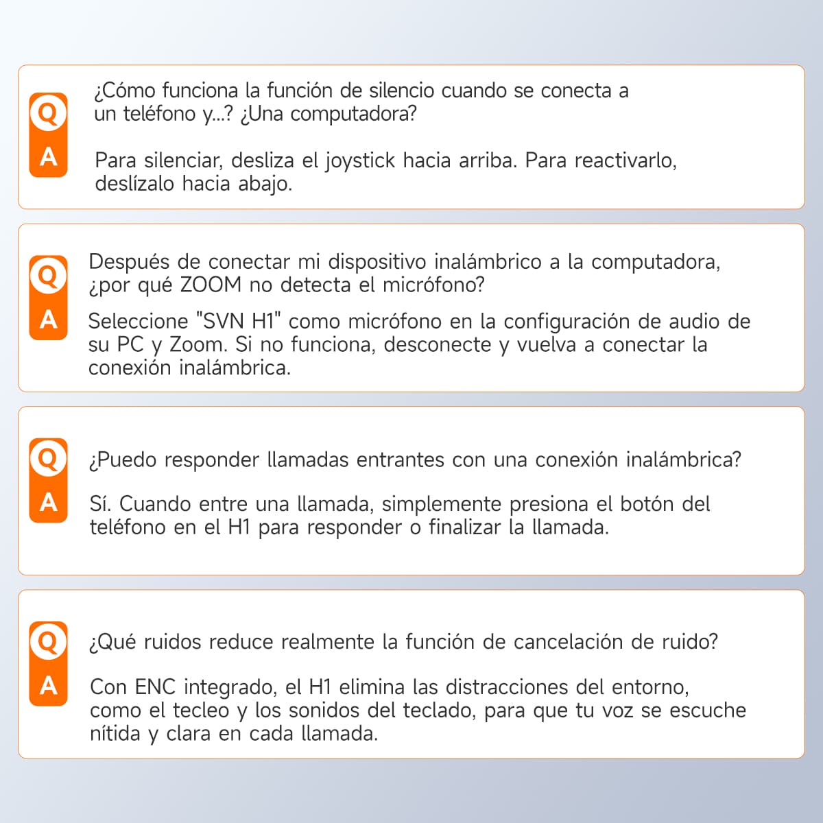Audífonos inalámbricos SVN H1 con cancelación de ruido, micrófono y adaptador USB, ideales para reuniones en línea