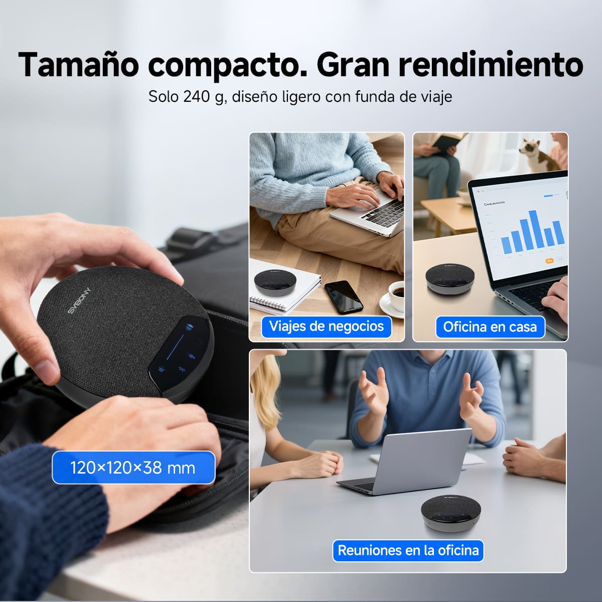 SVN O1 Micrófono Omnidireccional Inalámbrico para Conferencias Full-duplex