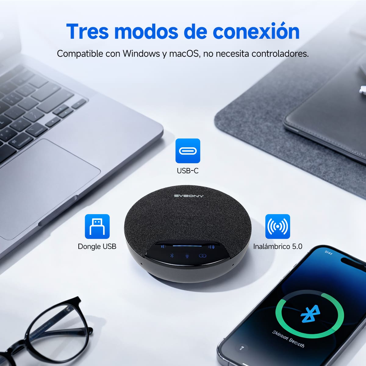 SVN O1 Micrófono Omnidireccional Inalámbrico para Conferencias Full-duplex