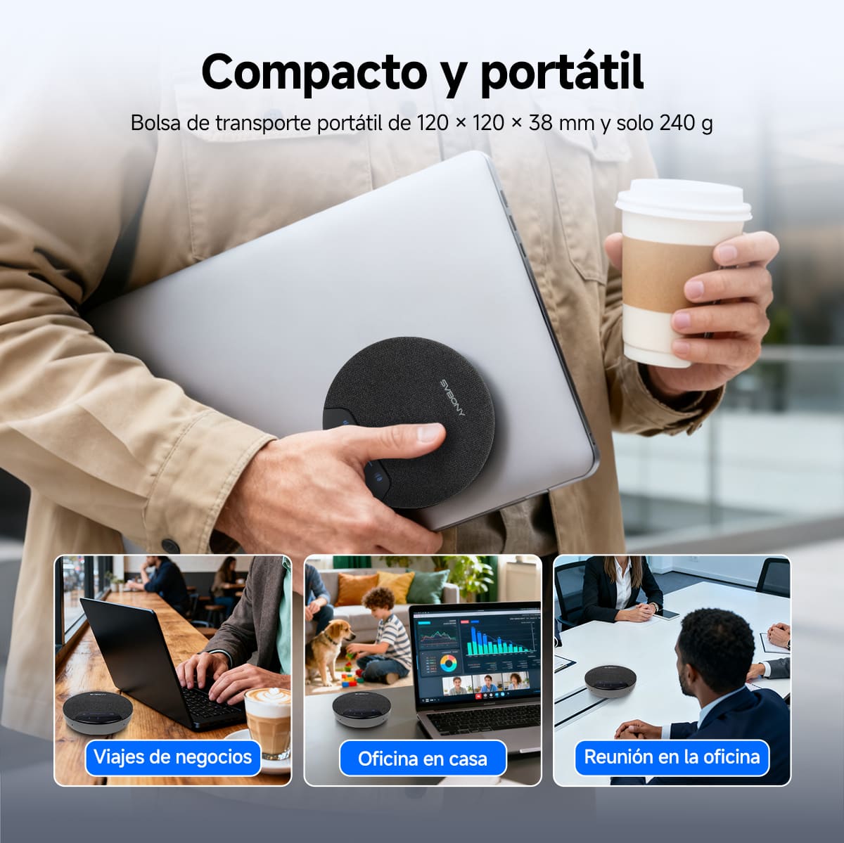 SVN O1 Micrófono Omnidireccional Inalámbrico para Conferencias Full-duplex