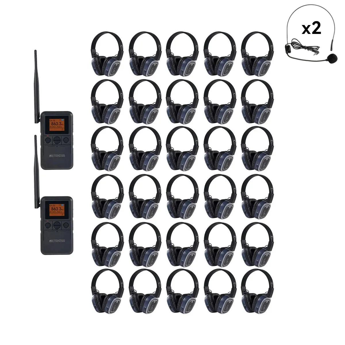 Fitness Silencioso, Salud y Bienestar, Silent Discos – Auriculares para Silent Disco Inalámbricos TA003P TA004S, 6 Canales con Clip Trasero y Portátil, Bluetooth, Refuerzo de Graves