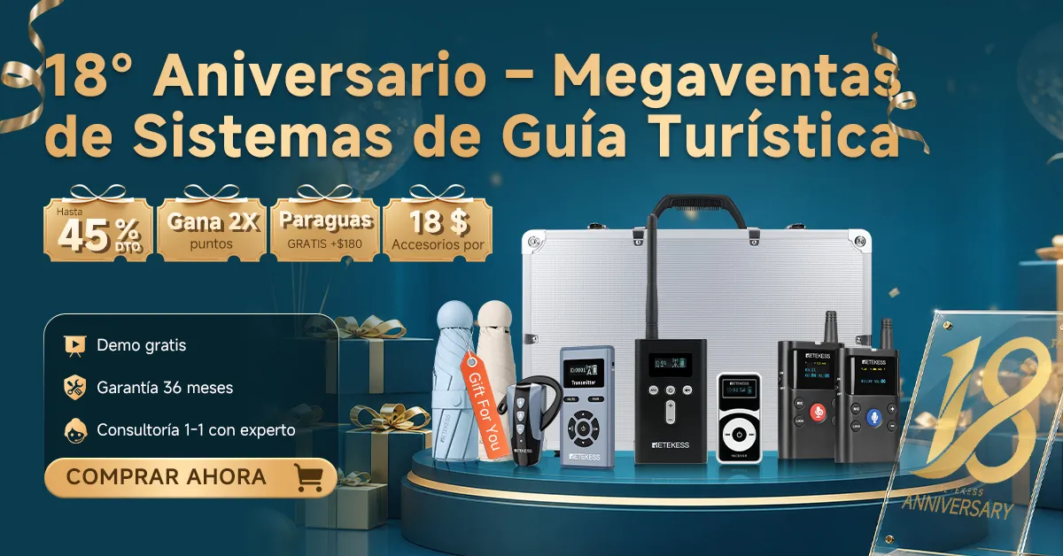 [Retekess 18.º Aniversario Teaser] Sistema de Guía Turística — Ventajas Exclusivas: ¡Adelanto de Fechas y Mecánicas del Evento!