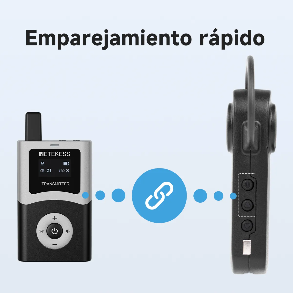 Receptor inalámbrico con emparejamiento rápido