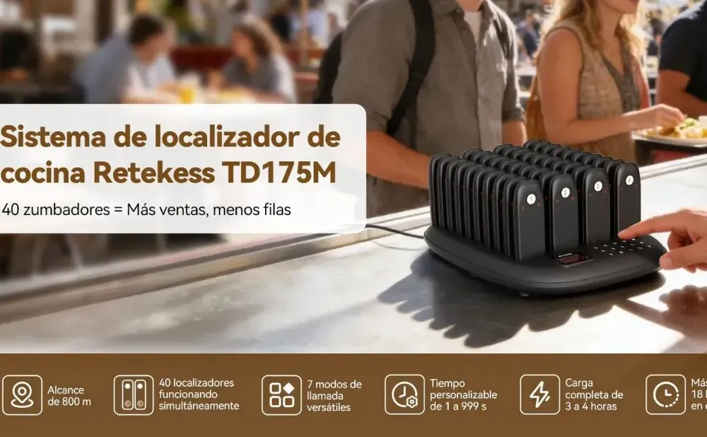 Sistema de paginación Retekess TD175M: rellamada automática para festivales y restaurantes