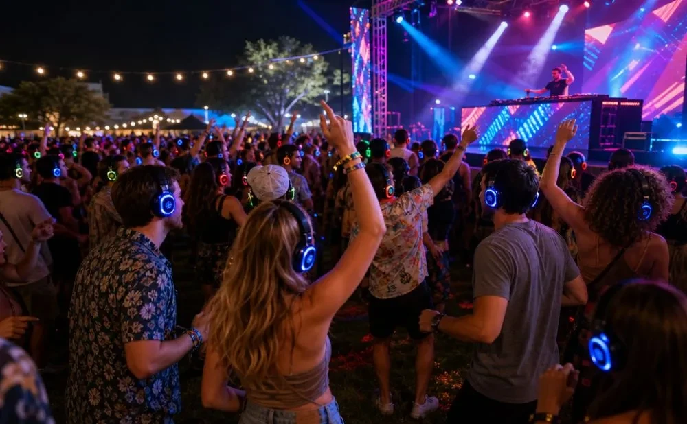 Cómo la discoteca silenciosa resuelve el problema más grande en los festivales al aire libre de música: quejas por ruido y Toques de queda