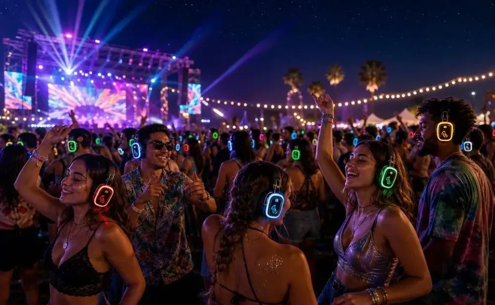 ¿Por qué una discoteca silenciosa multicanal?auriculares discoteca silenciosaSon ideales para festivales grandes