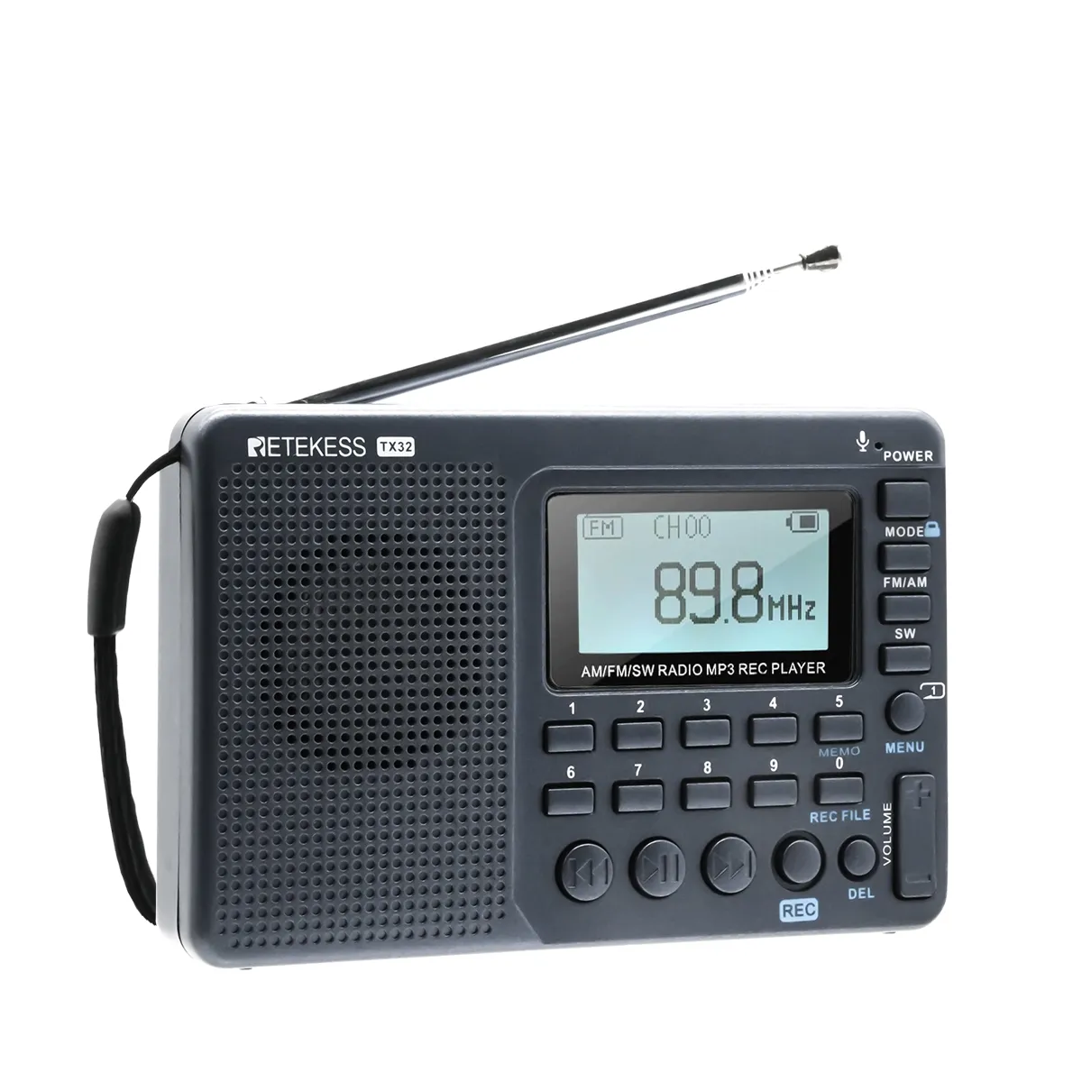 V115 Radio Portátil Multibanda Con Recepción AM/FM/SW, Reproducción Y Grabación En Tarjeta TF, Ideal Para Casa Y Viajes