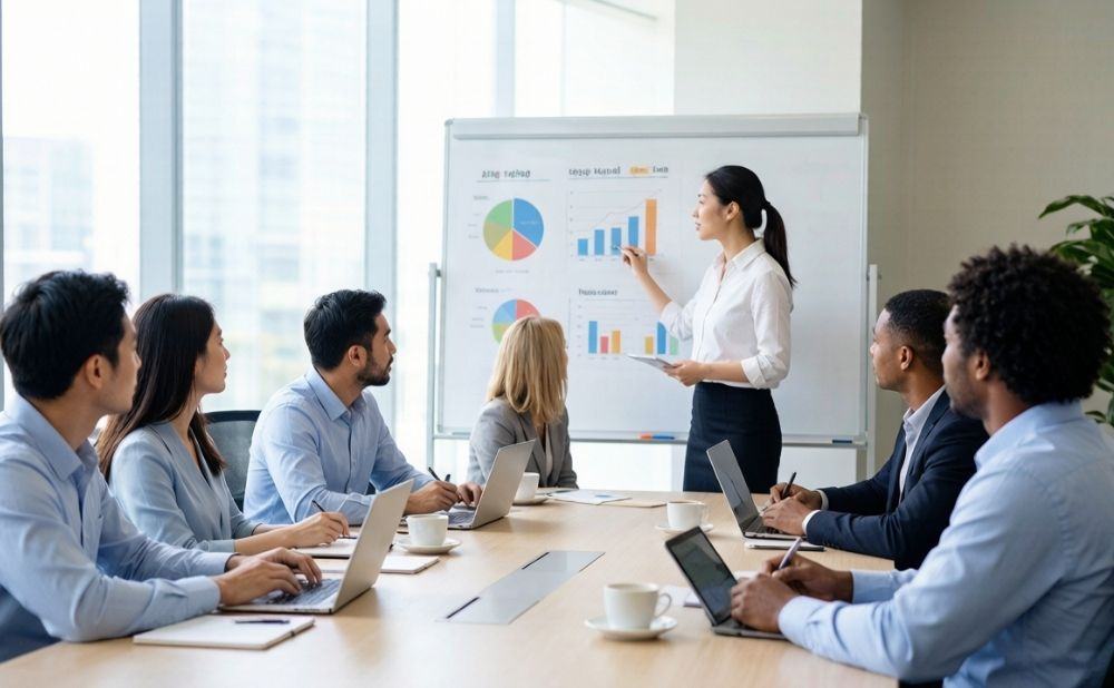 Dispositivo de traducción por IA para la formación en comunicación grupal multilingüe