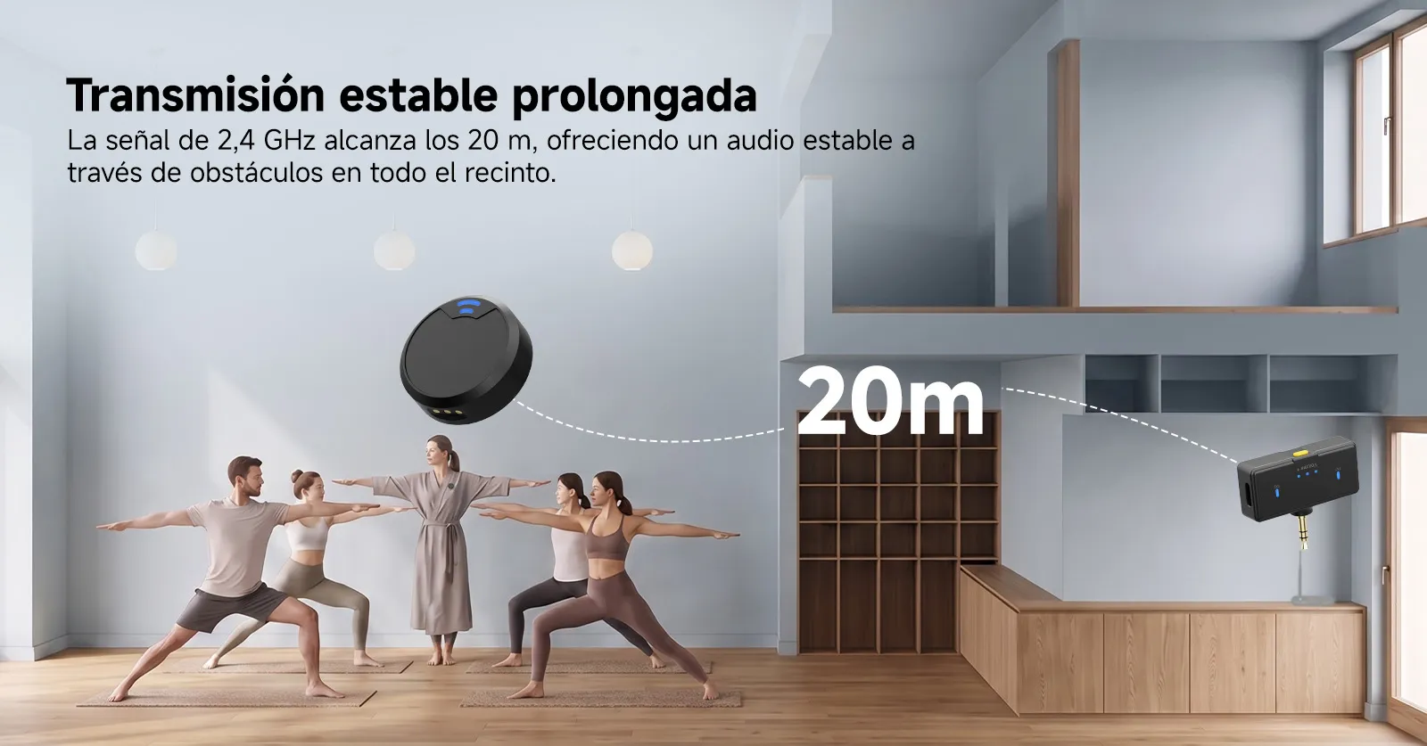 Micrófono inalámbrico 2.4G para clases de yoga meditación y respiración consciente