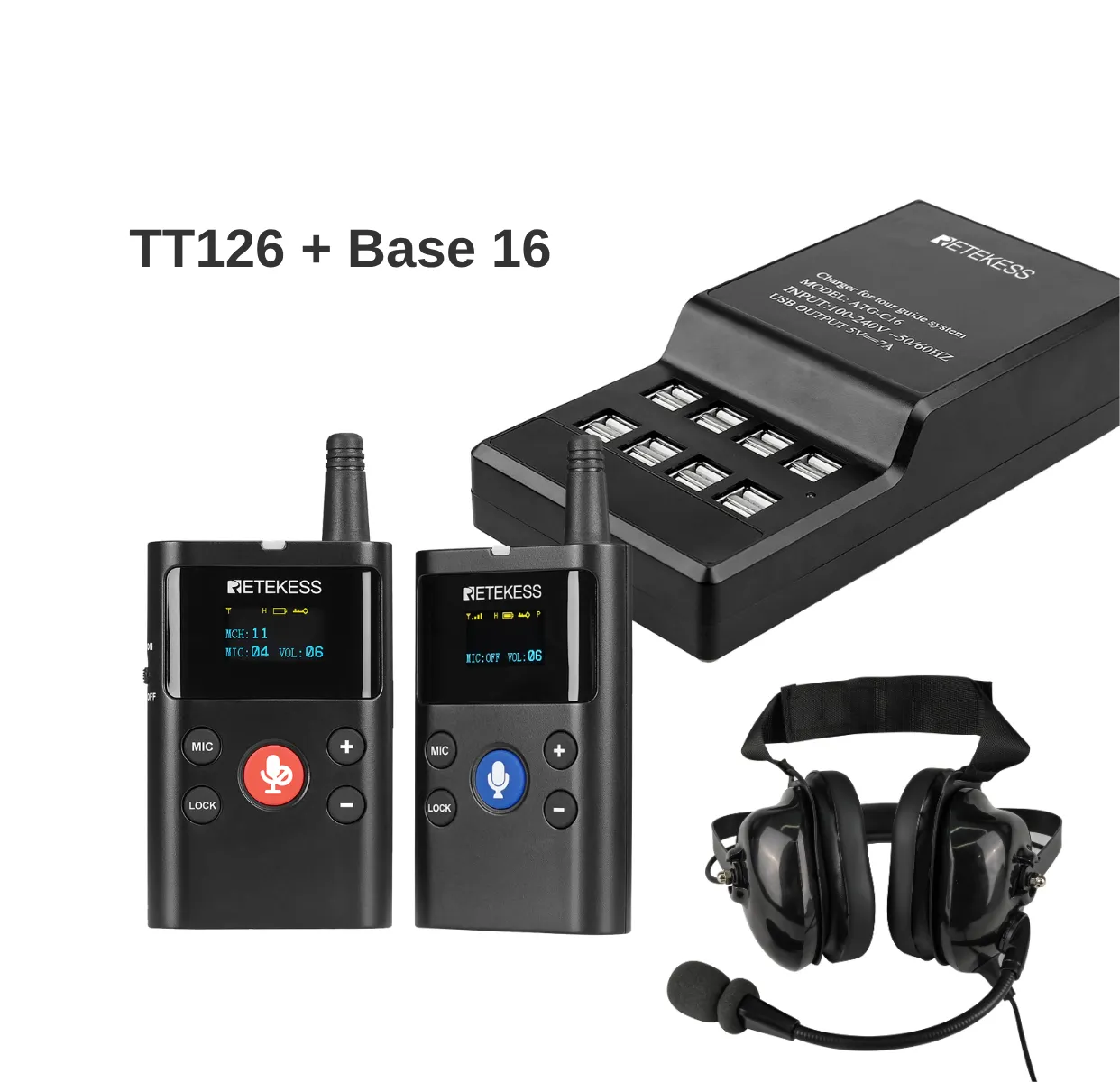 TT126 TT034 Sistema de guía turístico bidireccional Fábrica de auriculares profesionales con reducción de ruido Soluciones de auriculares para giras